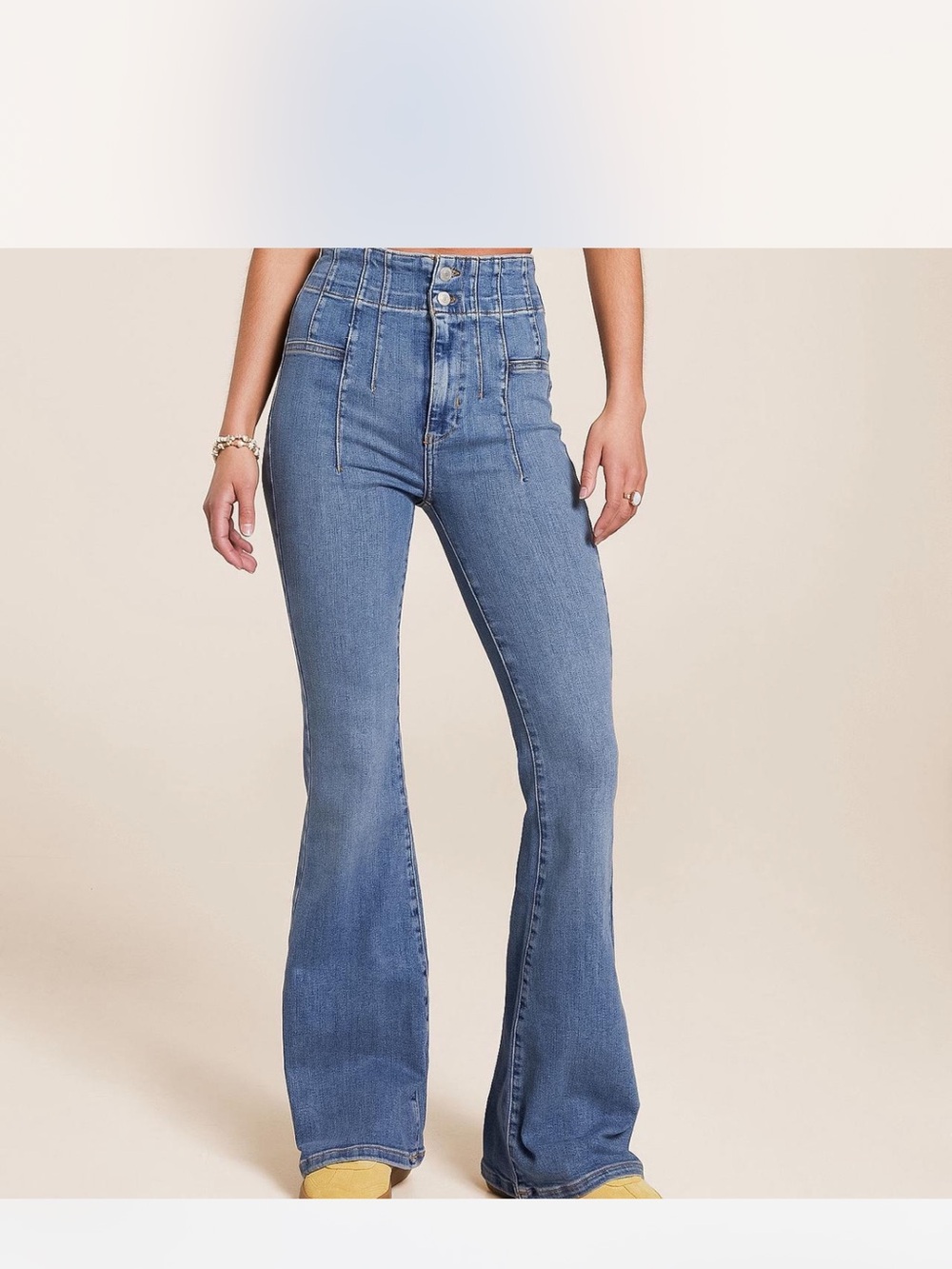We The Free Jayde High-Rise Flare Jeans in Medium Blue